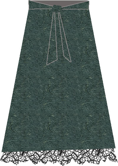 This long Aline skirt has a tulleedged slip peeking out from the bottom 